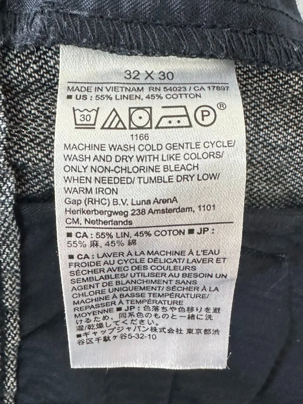 Banana Republic Gray Athletic Linen Blend Men's 32W 30L Pants